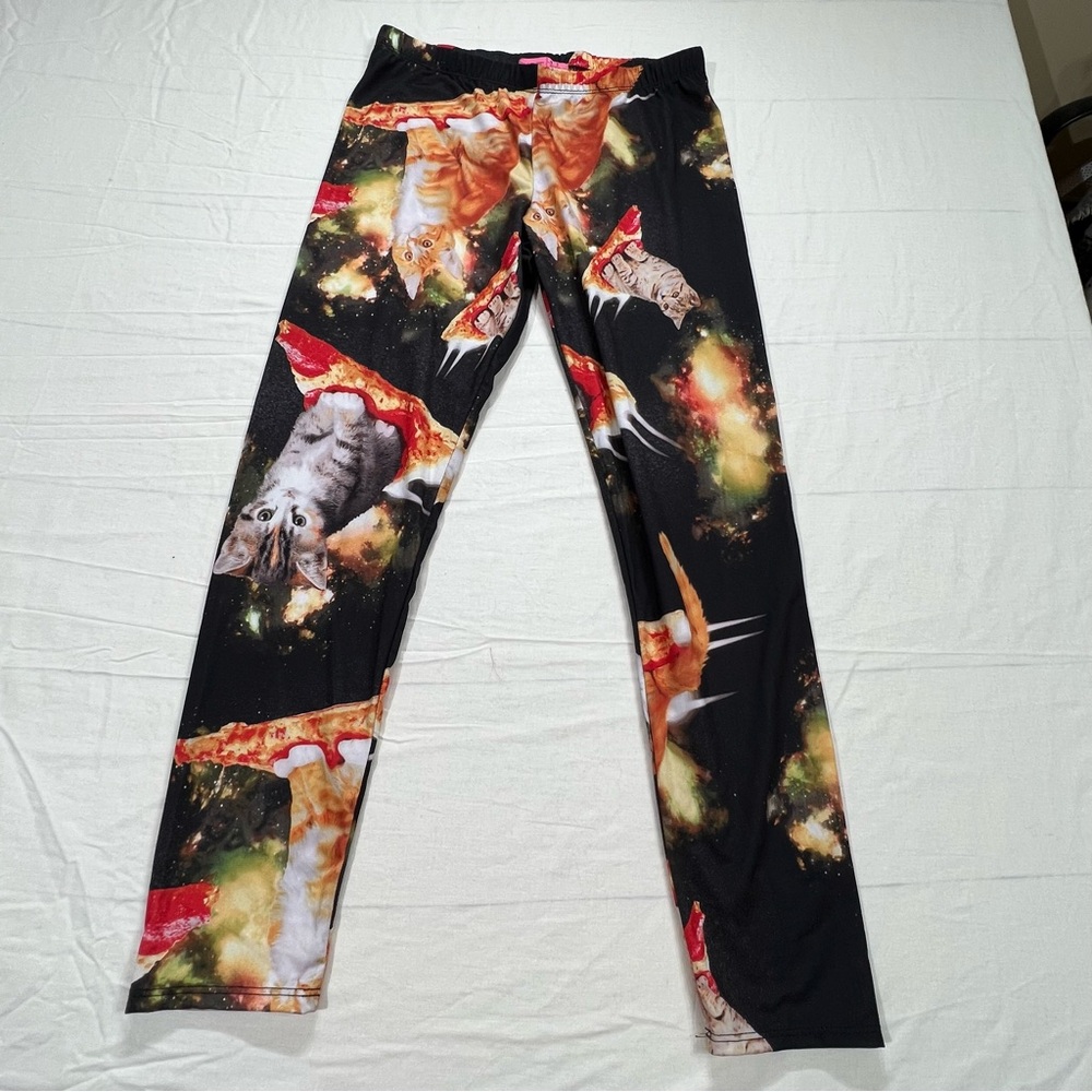 Sugar High Galaxy Pizza Cats Silky Soft Leggings - Size XL